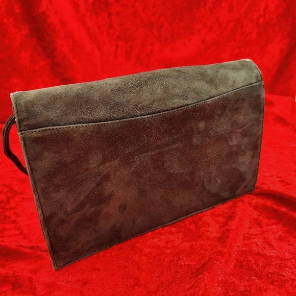 Vintage Crossbody Bag Brown Surde Purse by UNGARO Parallele Paris 1980s - Picture 14 of 16